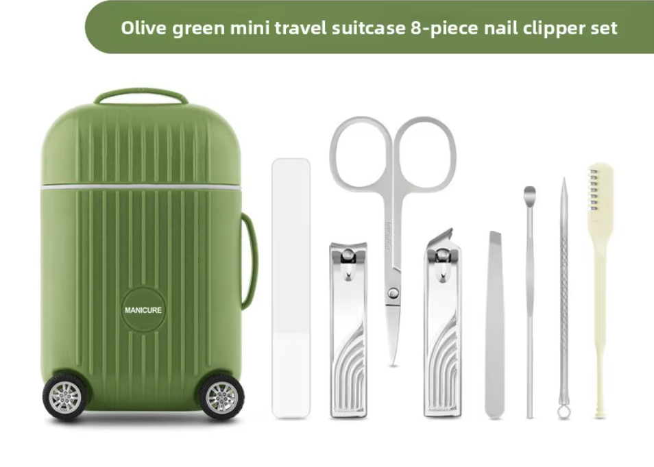 8-Piece Manicure & Pedicure Set Mini Luggage Suitcase